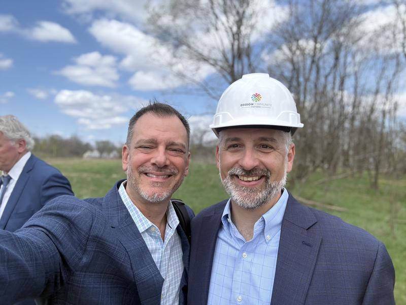 Christopher Laurent with a partner at a groundbreaking site visit