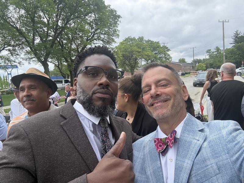 Christopher Laurent with a partner at a project opening in Detroit