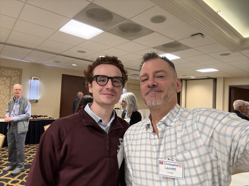 Christopher Laurent with a fellow attendee at a Rotary Club of Madison event